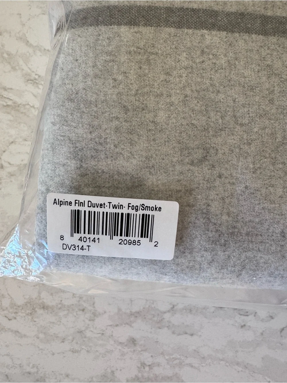 Serena & Lily Fog/Smoke Alpine Flannel Duvet Cover - grey stripe